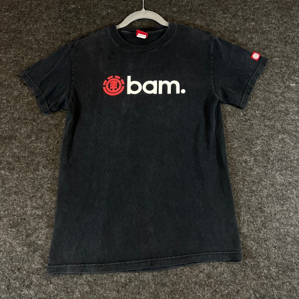 Vintage Y2K Element Bam Margera Skate T-Shirt Mens Black Small USA Streetwear